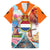 Dutch Lion Design Family Matching Tank Maxi Dress and Hawaiian Shirt with Tulips Windmills Bicycles and Coat of Arms