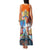 Dutch Lion Design Family Matching Tank Maxi Dress and Hawaiian Shirt with Tulips Windmills Bicycles and Coat of Arms