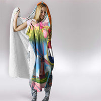 Dutch Lion Design Hooded Blanket with Tulips Windmills Bicycles and Coat of Arms