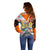 Dutch Lion Design Off Shoulder Sweater with Tulips Windmills Bicycles and Coat of Arms