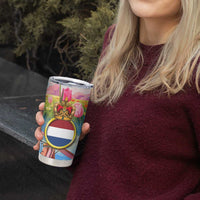 Dutch Lion Design Tumbler Cup with Tulips Windmills Bicycles and Coat of Arms