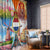 Dutch Lion Design Window Curtain with Tulips Windmills Bicycles and Coat of Arms