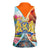 Dutch Lion Design Women Sleeveless Polo Shirt with Tulips Windmills Bicycles and Coat of Arms
