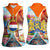 Dutch Lion Design Women Sleeveless Polo Shirt with Tulips Windmills Bicycles and Coat of Arms