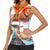 Dutch Lion Design Women Sleeveless Polo Shirt with Tulips Windmills Bicycles and Coat of Arms
