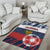Russia Athletics Area Rug with Soccer Ball, National Emblem, and Grunge Flag Design