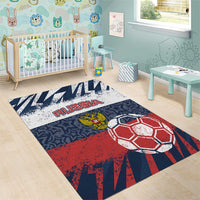 Russia Athletics Area Rug with Soccer Ball, National Emblem, and Grunge Flag Design