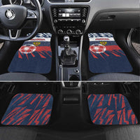 Russia Athletics Car Mats with Soccer Ball, National Emblem, and Grunge Flag Design