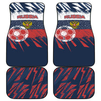 Russia Athletics Car Mats with Soccer Ball, National Emblem, and Grunge Flag Design