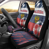 Russia Athletics Car Seat Cover with Soccer Ball, National Emblem, and Grunge Flag Design