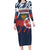 Personalized Russia Athletics Family Matching Long Sleeve Bodycon Dress and Hawaiian Shirt with Soccer Ball, National Emblem, and Grunge Flag Design