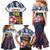 Personalized Russia Athletics Family Matching Mermaid Dress and Hawaiian Shirt with Soccer Ball, National Emblem, and Grunge Flag Design