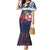 Personalized Russia Athletics Family Matching Mermaid Dress and Hawaiian Shirt with Soccer Ball, National Emblem, and Grunge Flag Design