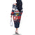 Personalized Russia Athletics Family Matching Off The Shoulder Long Sleeve Dress and Hawaiian Shirt with Soccer Ball, National Emblem, and Grunge Flag Design