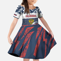Personalized Russia Athletics Family Matching Off Shoulder Maxi Dress and Hawaiian Shirt with Soccer Ball, National Emblem, and Grunge Flag Design