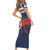 Personalized Russia Athletics Family Matching Short Sleeve Bodycon Dress and Hawaiian Shirt with Soccer Ball, National Emblem, and Grunge Flag Design