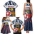 Personalized Russia Athletics Family Matching Tank Maxi Dress and Hawaiian Shirt with Soccer Ball, National Emblem, and Grunge Flag Design