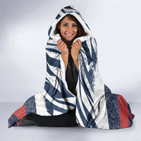 Russia Athletics Hooded Blanket with Soccer Ball, National Emblem, and Grunge Flag Design