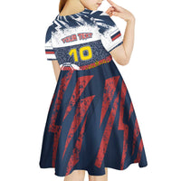Personalized Russia Athletics Kid Short Sleeve Dress with Soccer Ball, National Emblem, and Grunge Flag Design