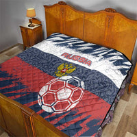 Russia Athletics Quilt with Soccer Ball, National Emblem, and Grunge Flag Design