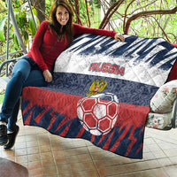 Russia Athletics Quilt with Soccer Ball, National Emblem, and Grunge Flag Design