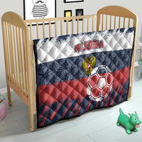 Russia Athletics Quilt with Soccer Ball, National Emblem, and Grunge Flag Design