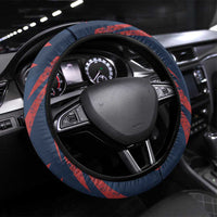 Russia Athletics Steering Wheel Cover with Soccer Ball, National Emblem, and Grunge Flag Design