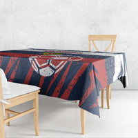 Russia Athletics Tablecloth with Soccer Ball, National Emblem, and Grunge Flag Design