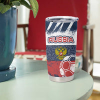 Russia Athletics Tumbler Cup with Soccer Ball, National Emblem, and Grunge Flag Design