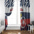 Russia Athletics Window Curtain with Soccer Ball, National Emblem, and Grunge Flag Design