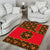 Russia Folk Art Area Rug with Khokhloma Pattern and Traditional Rooster Design