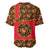 Russia Folk Art Baseball Jersey with Khokhloma Pattern and Traditional Rooster Design