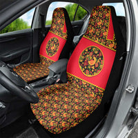 Russia Folk Art Car Seat Cover with Khokhloma Pattern and Traditional Rooster Design