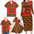 Russia Folk Art Family Matching Long Sleeve Bodycon Dress and Hawaiian Shirt with Khokhloma Pattern and Traditional Rooster Design