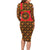 Russia Folk Art Family Matching Long Sleeve Bodycon Dress and Hawaiian Shirt with Khokhloma Pattern and Traditional Rooster Design