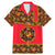 Russia Folk Art Family Matching Mermaid Dress and Hawaiian Shirt with Khokhloma Pattern and Traditional Rooster Design