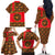 Russia Folk Art Family Matching Off The Shoulder Long Sleeve Dress and Hawaiian Shirt with Khokhloma Pattern and Traditional Rooster Design