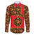 Russia Folk Art Family Matching Off The Shoulder Long Sleeve Dress and Hawaiian Shirt with Khokhloma Pattern and Traditional Rooster Design