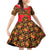 Russia Folk Art Family Matching Off Shoulder Short Dress and Hawaiian Shirt with Khokhloma Pattern and Traditional Rooster Design