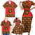 Russia Folk Art Family Matching Short Sleeve Bodycon Dress and Hawaiian Shirt with Khokhloma Pattern and Traditional Rooster Design