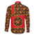 Russia Folk Art Family Matching Short Sleeve Bodycon Dress and Hawaiian Shirt with Khokhloma Pattern and Traditional Rooster Design