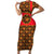 Russia Folk Art Family Matching Short Sleeve Bodycon Dress and Hawaiian Shirt with Khokhloma Pattern and Traditional Rooster Design