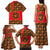 Russia Folk Art Family Matching Tank Maxi Dress and Hawaiian Shirt with Khokhloma Pattern and Traditional Rooster Design