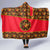Russia Folk Art Hooded Blanket with Khokhloma Pattern and Traditional Rooster Design