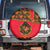 Russia Folk Art Spare Tire Cover with Khokhloma Pattern and Traditional Rooster Design