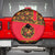 Russia Folk Art Spare Tire Cover with Khokhloma Pattern and Traditional Rooster Design