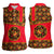Russia Folk Art Women Sleeveless Polo Shirt with Khokhloma Pattern and Traditional Rooster Design
