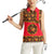 Russia Folk Art Women Sleeveless Polo Shirt with Khokhloma Pattern and Traditional Rooster Design