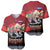 Russia Flag Red and Black Pullover Baseball Jersey with Moscow Skyline Bear and Horse Design