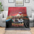 Russia Flag Red and Black Pullover Blanket with Moscow Skyline Bear and Horse Design